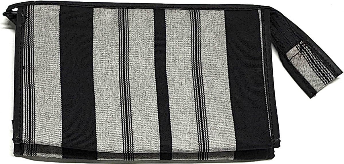 Rojafit - Make-up Tasje - Retro Style - Black Stripe - Afmeting: 18 x 5,5 x 11 cm.