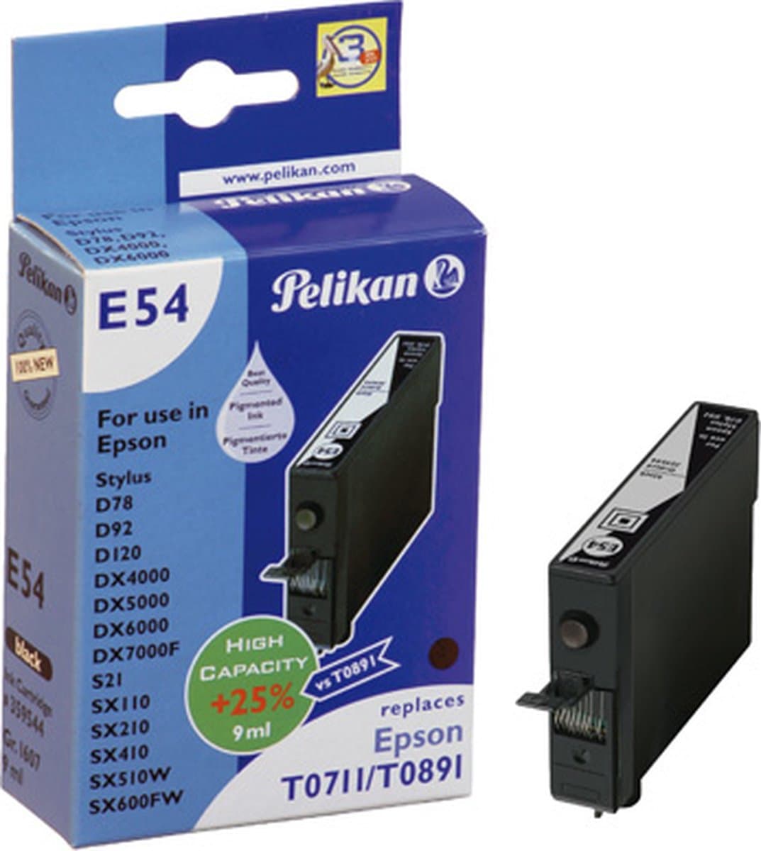 Pelikan E54 inktcartridge Zwart 1 stuk(s)