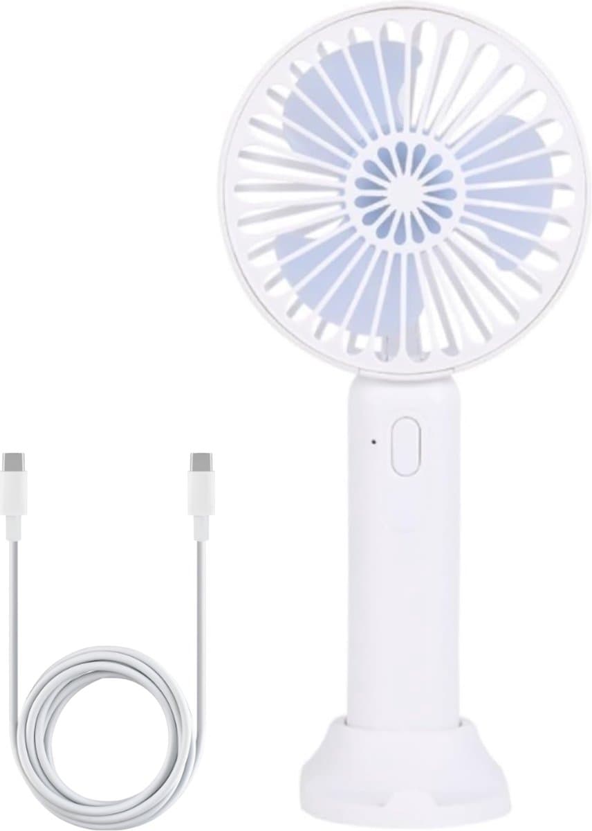 Handventilator - Oplaadbaar - Draadloos - Ventilator - Oplaadbare batterij - 3600 mAh - 3 Standen - Wit