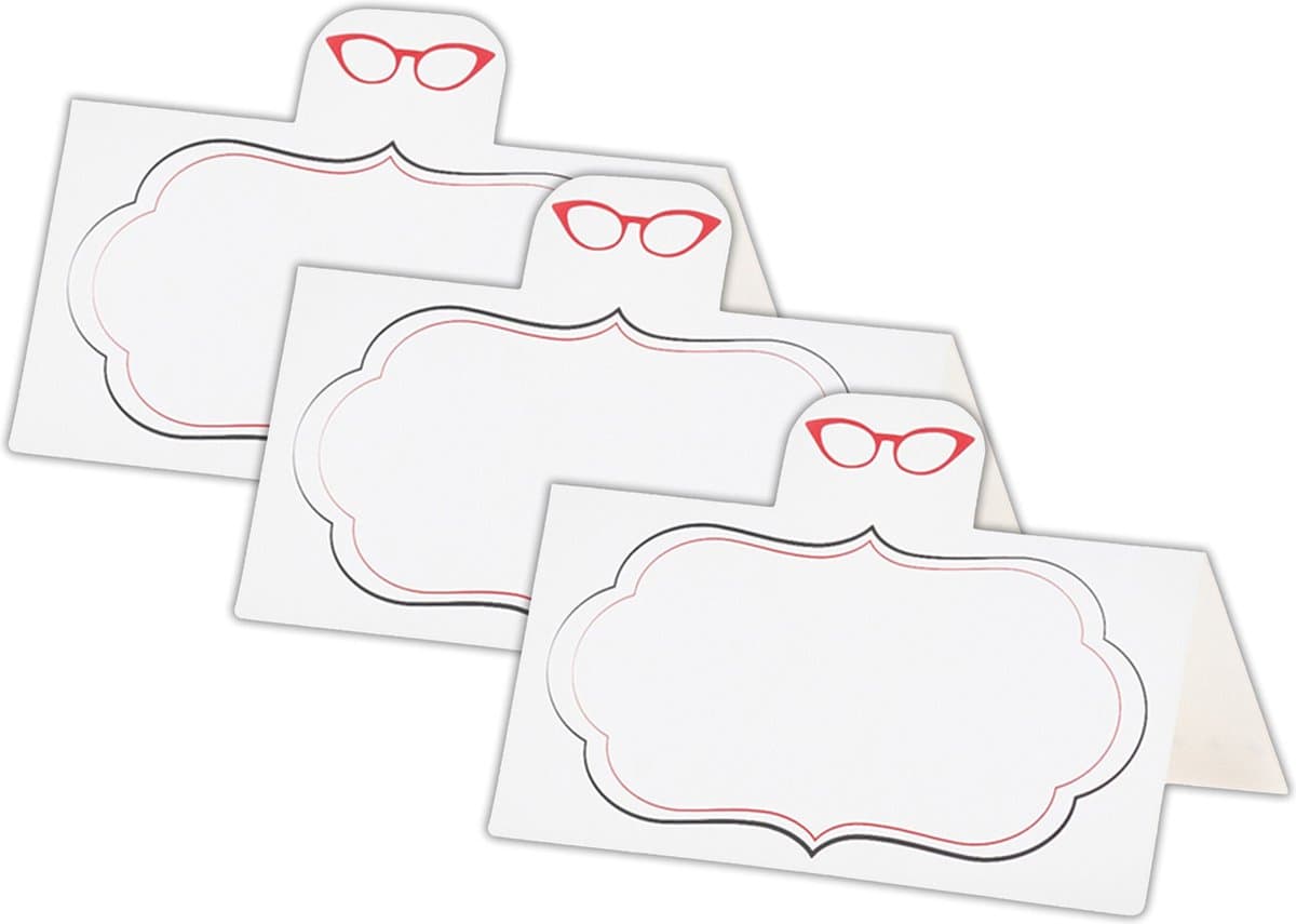 Givi Italia naamkaartjes/plaatskaartjes - bruiloft - wit - Lady - Lady thema - 20x stuks - 10 x 5 cm