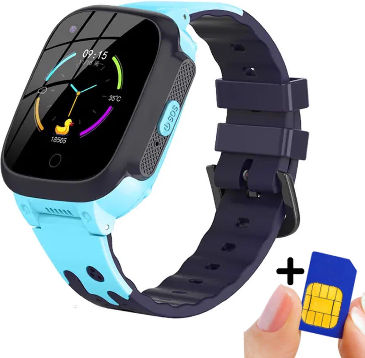FlexCollage Smartwatch kinderen - Smartwatch Kids - Smartwatches - Kinder Smartwatch - Smart Watch met Belfunctie - gps Horloge Kind - KinderSmartwatches Inclusief Simkaart - Waterbestendig Kinderhorloge