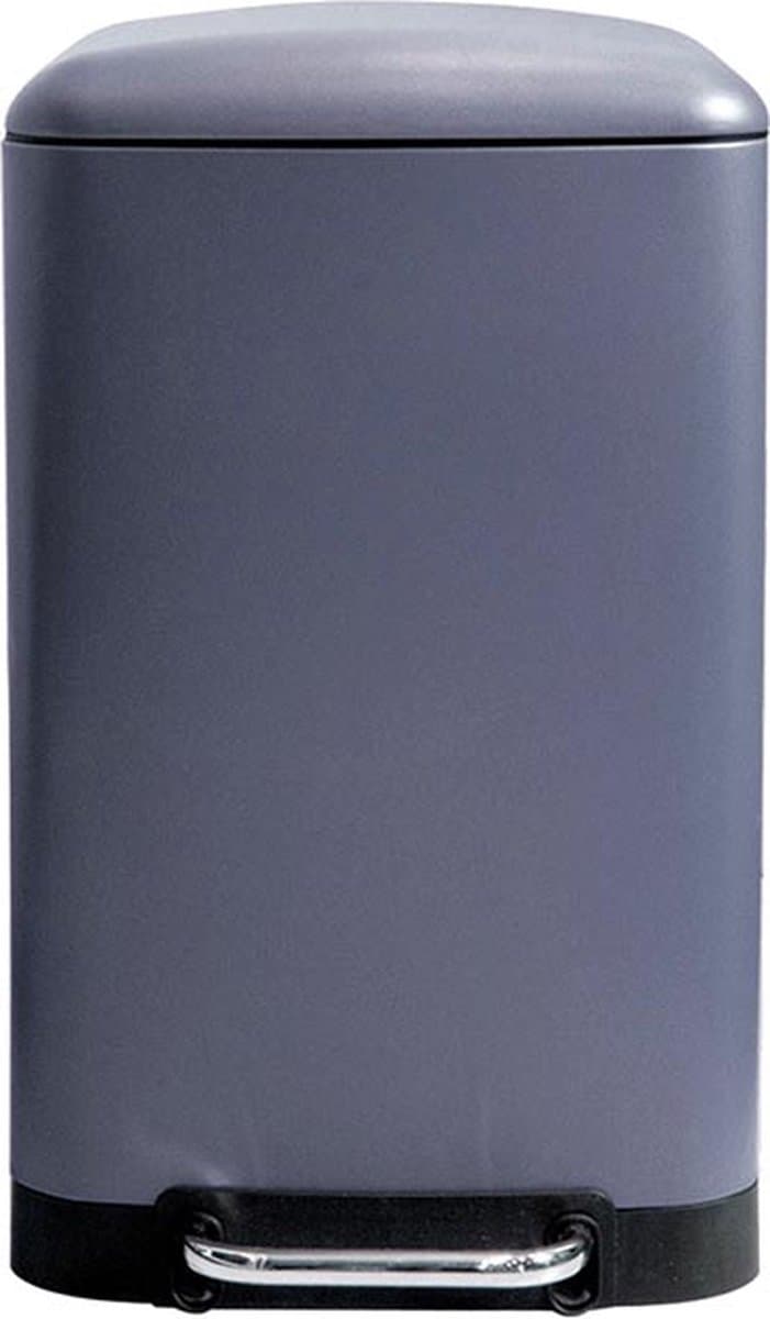 Perel metalen pedaalemmer met uitneembare emmer, solide antislipvoet en versterkte pedaal, ideaal voor thuis en op kantoor, inhoud 30 liter, rechthoekig 61,5 x 32,5 x 34,5 cm, grijs antraciet