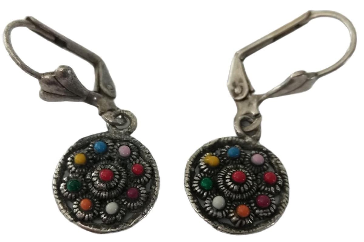 Oorhangers plat zeeuws knoopje multicolour