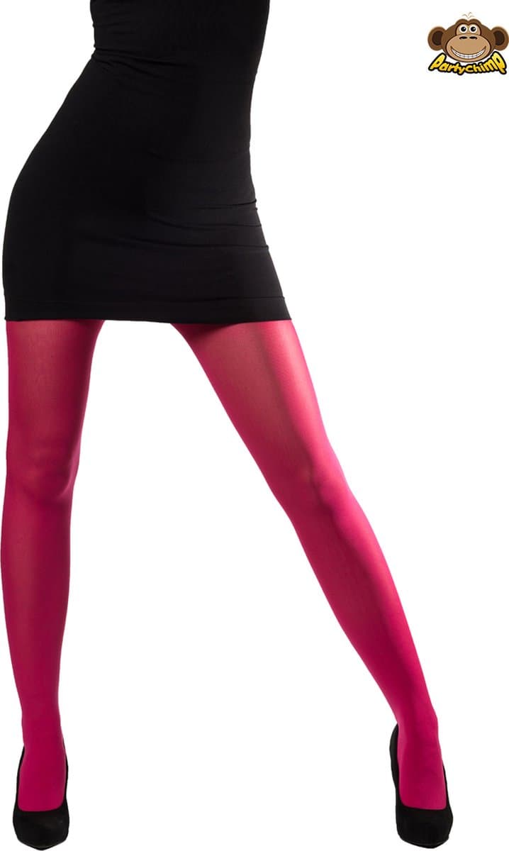 Partychimp Panty Dames Nylon Donkerroze One-size