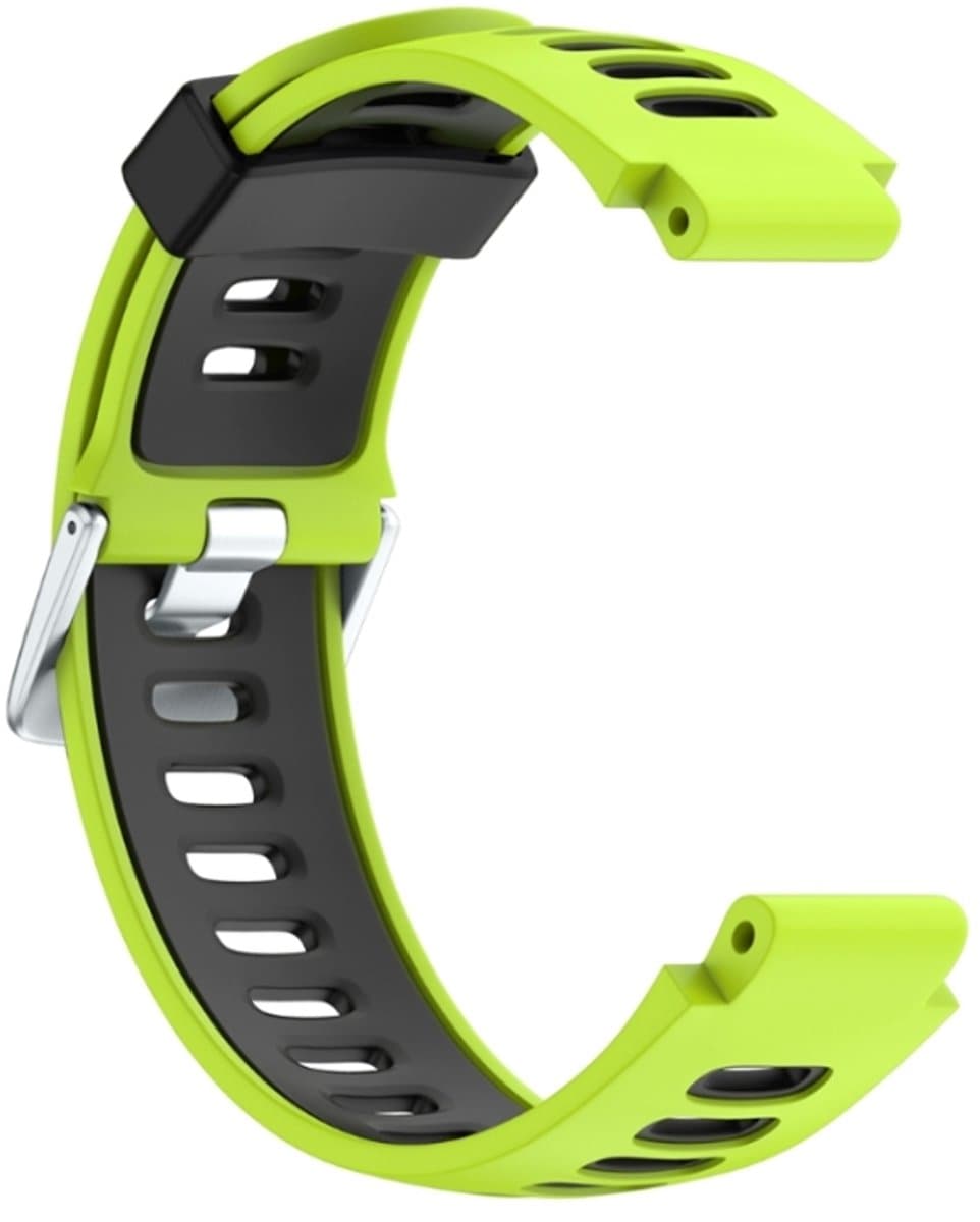 Voor Garmin Forerunner 735 XT tweekleurige siliconen band (limoen + zwart)