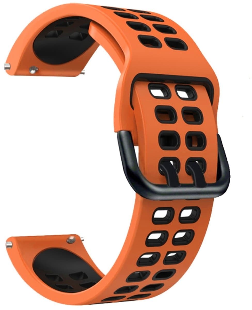 Voor Garmin vivoactive3 Muziek 20 mm gemengd-kleuren siliconen band (oranje zwart)