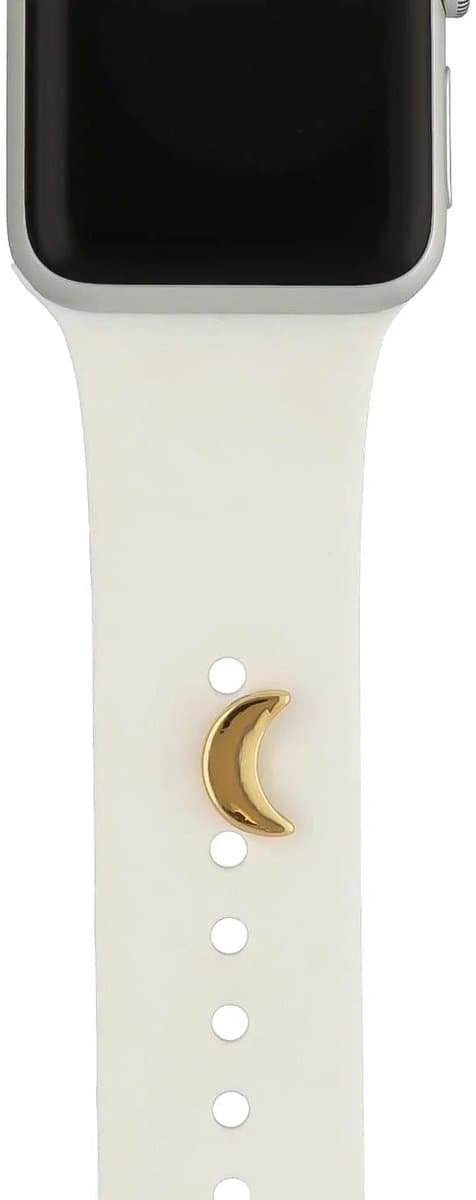 123watches sieraad - maan goud - Geschikt voor Apple Watch series 1/2/3/4/5/6/7/8/9/10/11/12/SE/SE2/SE3/Ultra/Ultra 2/Ultra 3/Ultra 4