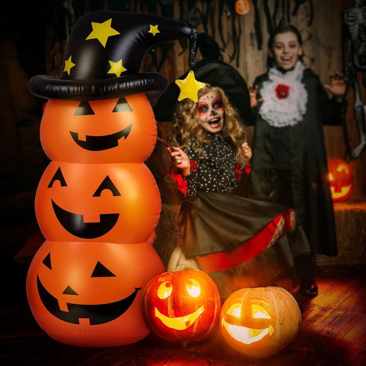 Halloween Opblaasbare Decoraties - 1.4M Pompoendecoratie Voor Indoor Outdoor Tuin Gazon Party