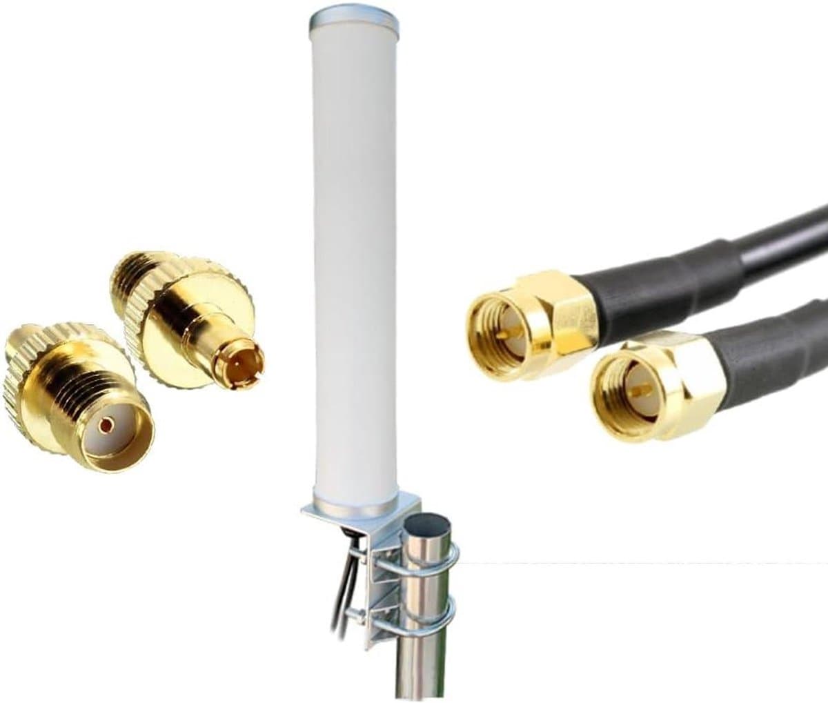Outdoor Antenne - 4G 5G Antenne - Mobiel Internet - Hoge Versterking Dual Input - 5 Meter Kabel - Zwart