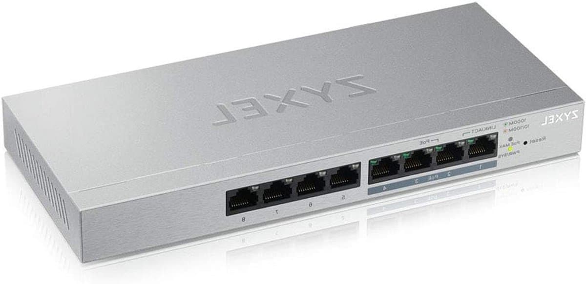 Gigabit Ethernet Switch - Web Managed PoE Switch - Netwerk Beheer - 60 Watt PoE Budget - 8 Poorten - Zwart
