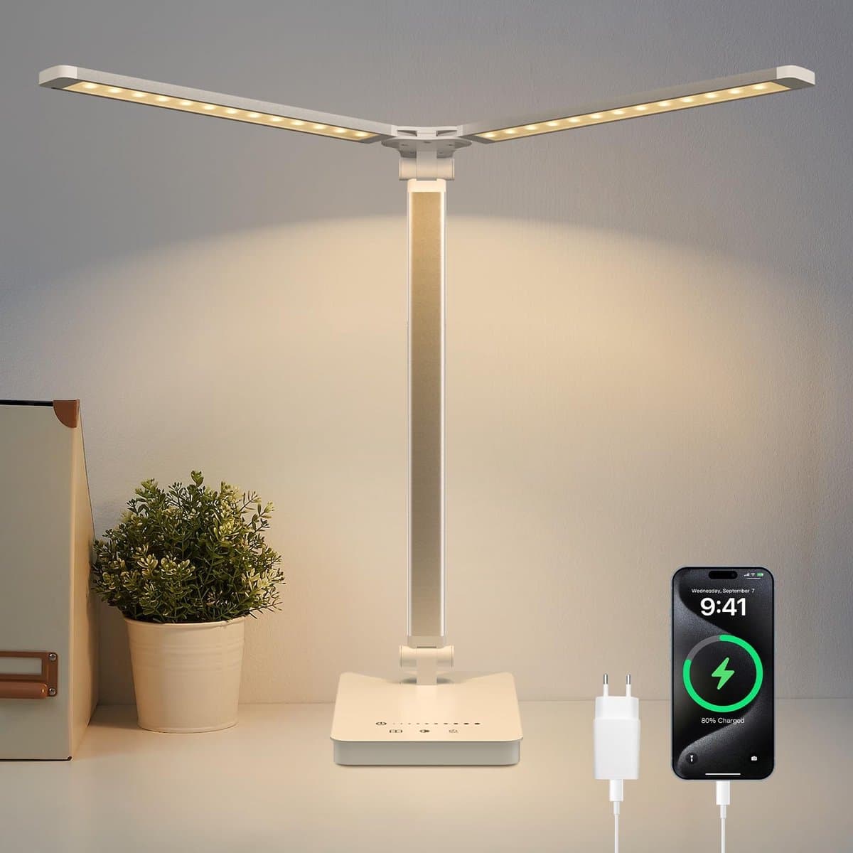Omgoods - Dimbare Draadloze Bureau Lamp met 4000 mAh Batterij - 5 Kleuren
