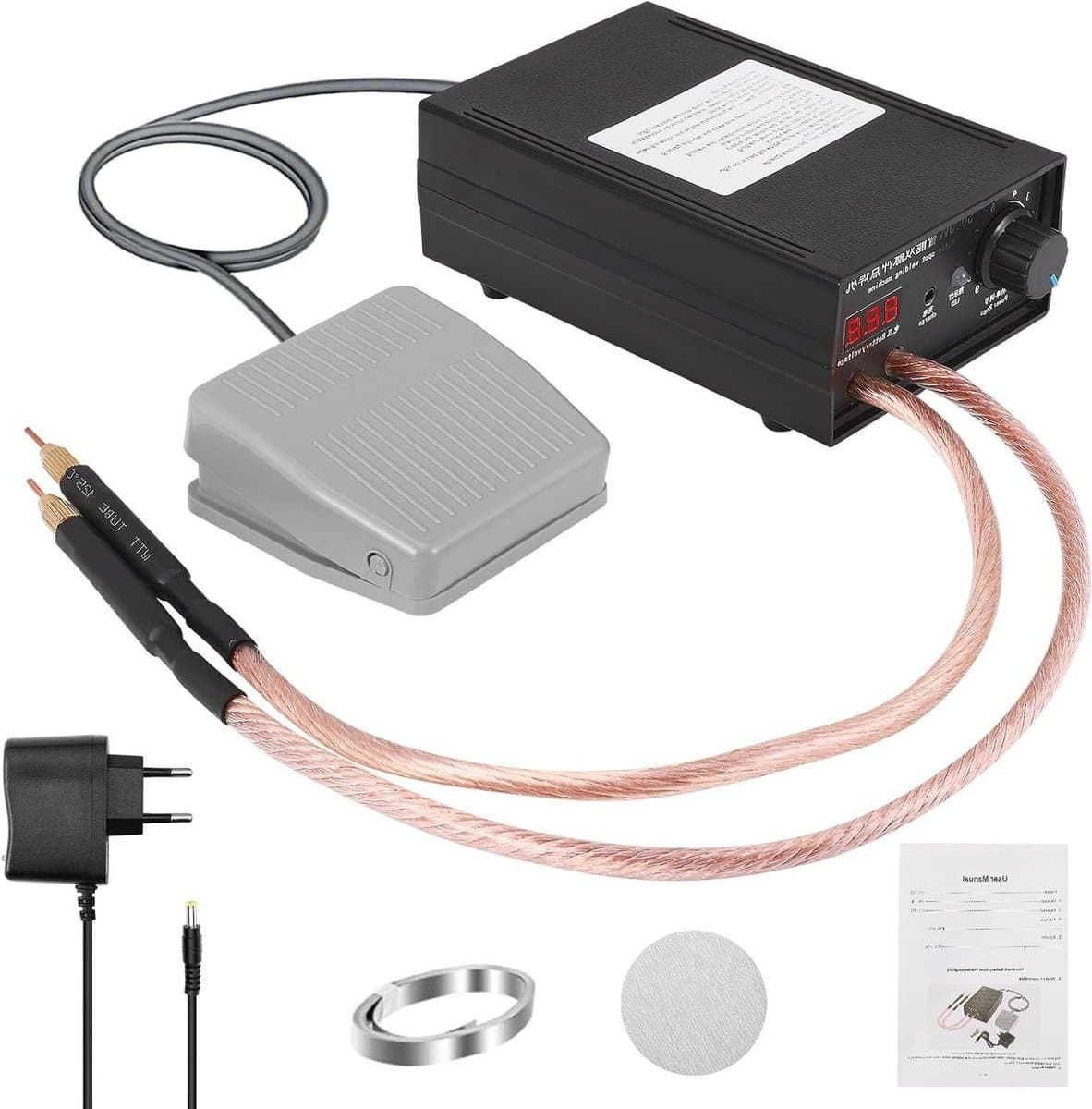 Verstelbare Puntlasser - Batterij Packer - Batterij Pakken Maken - Dubbele Puls Output - 0.1-0.3 mm - Zwart