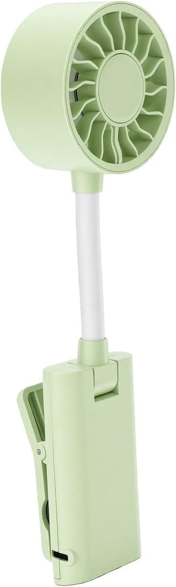 Draaibare Clipventilator - Draagbare USB Ventilator - Bureau Koeling - Intelligent Beeldscherm - 20 cm Hoogte - Groen