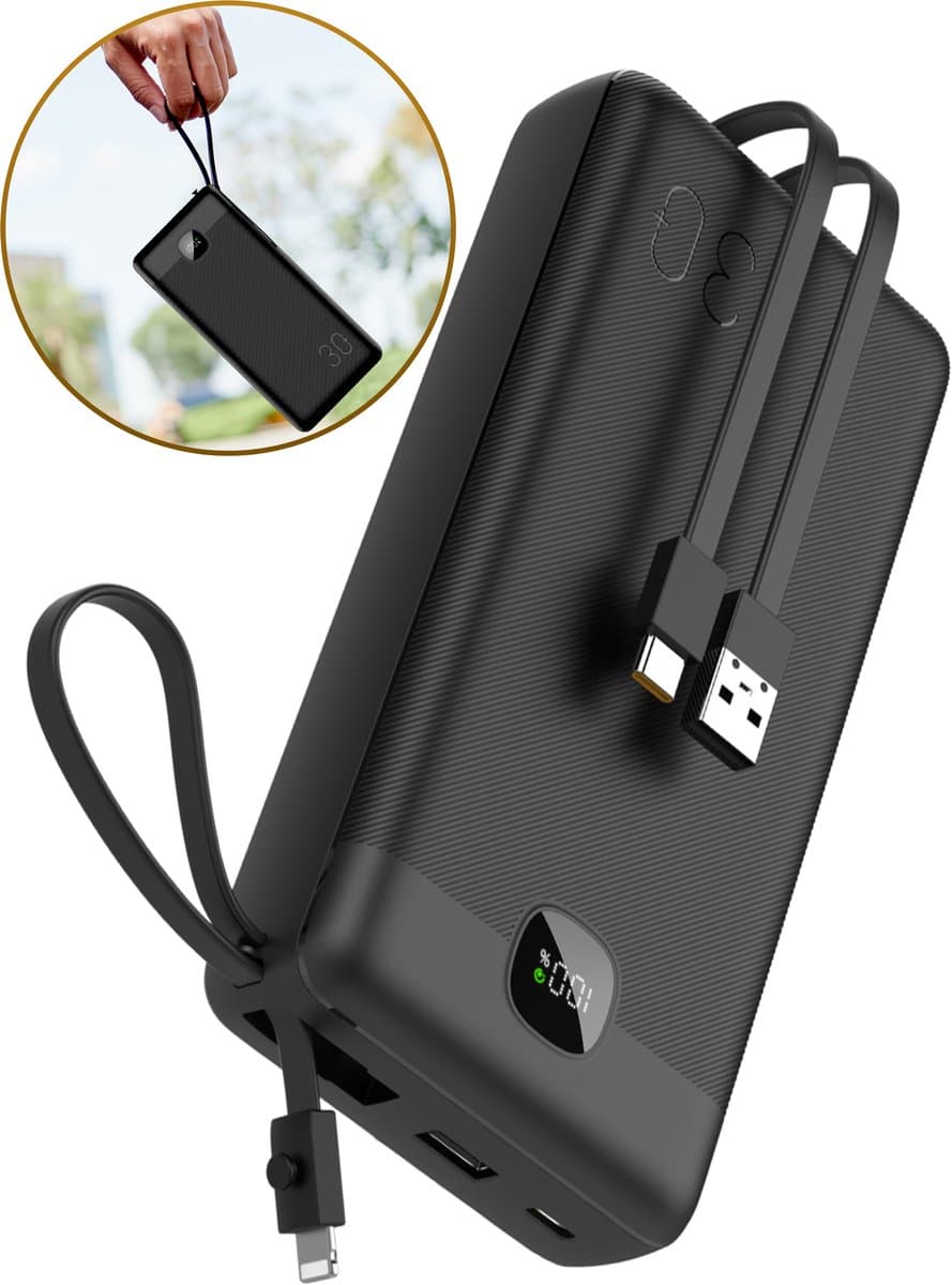 Golden Sound Powerbank 26800 mAh - Snellader 22,5W - Powerbanks - Oplader - USB-C, USB-A - Noodpakket - Quick Charge met Led Display