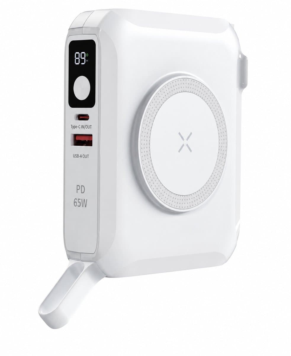 NEOVO Powerbank 15000mAh met 65W USB-C PD Snellader – Draadloze 15W Oplader – Travel Charger – Inclusief EU Adapter – Geschikt voor Laptop, iPhone, Samsung & iPad