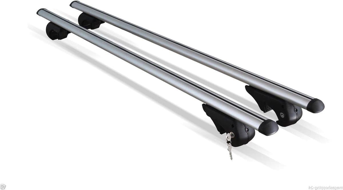 Dakdrager - Bagagedrager Auto - Extra Bagage Vervoer - Met Diefstalbeveiliging - 120 cm Lengte - Zilver Zwart