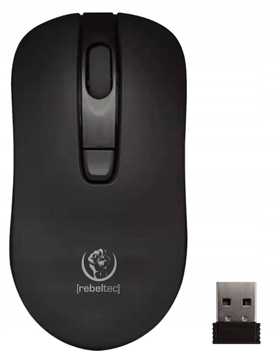 Rebeltec STAR Serie - Draadloze Optische Muis - 800-1600 DPI - 4 Knoppen - Zwart