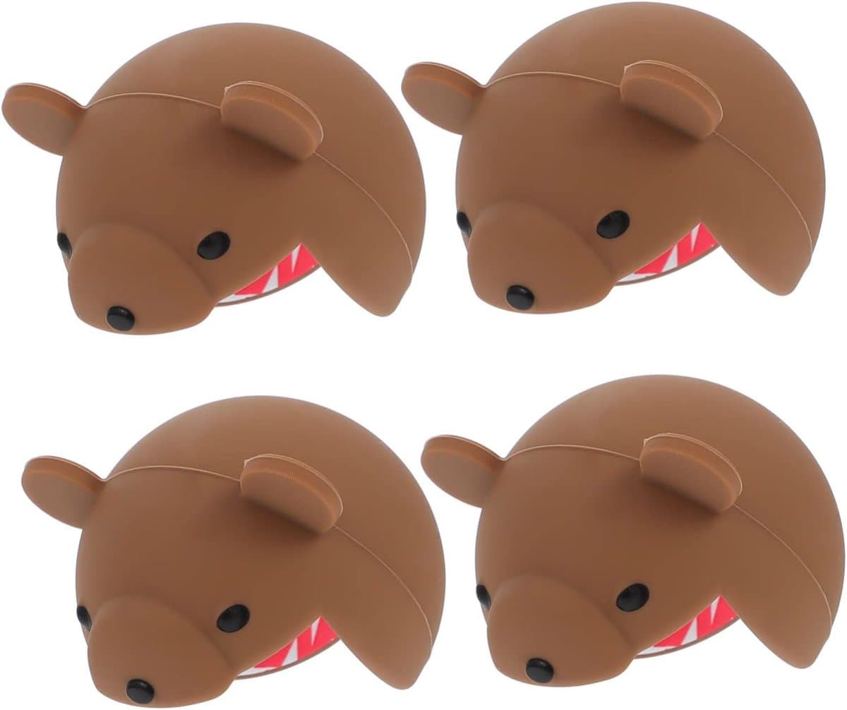 Cartoon Hoekbeschermers - Veiligheidshoekjes - Kindveiligheid Thuis - Zacht Siliconen Materiaal - 4 Stuks - Bruin