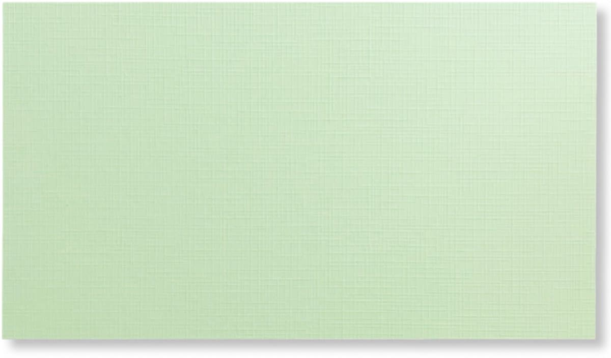 20 Vierkante Kaarten - 27x13,5cm - Lichtgroen - Kaartenpapier / Cardstock - 240 grams - Linnen karton -