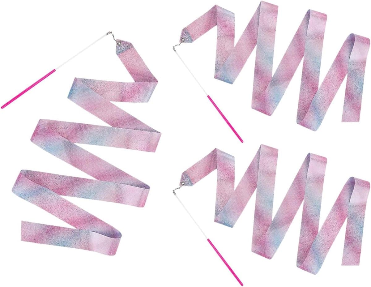 3 stuks dansband, 2 m glinsterende dansbanden, gymnastiekband, ritmische gymnastiekband voor kinderen, meisjes, kunstdans, gymnastiek, training, geschenken