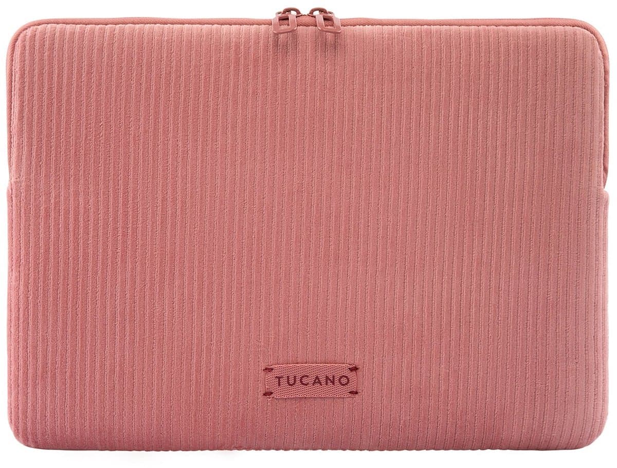 Tucano Velluto Sleeve MacBook 16 – Dubbele Ritssluiting voor Makkelijk Toegang – Flat-Lock Stiksel voor Perfecte Pasvorm – Zacht, Krasbestendig Interieur voor Bescherming - Roze