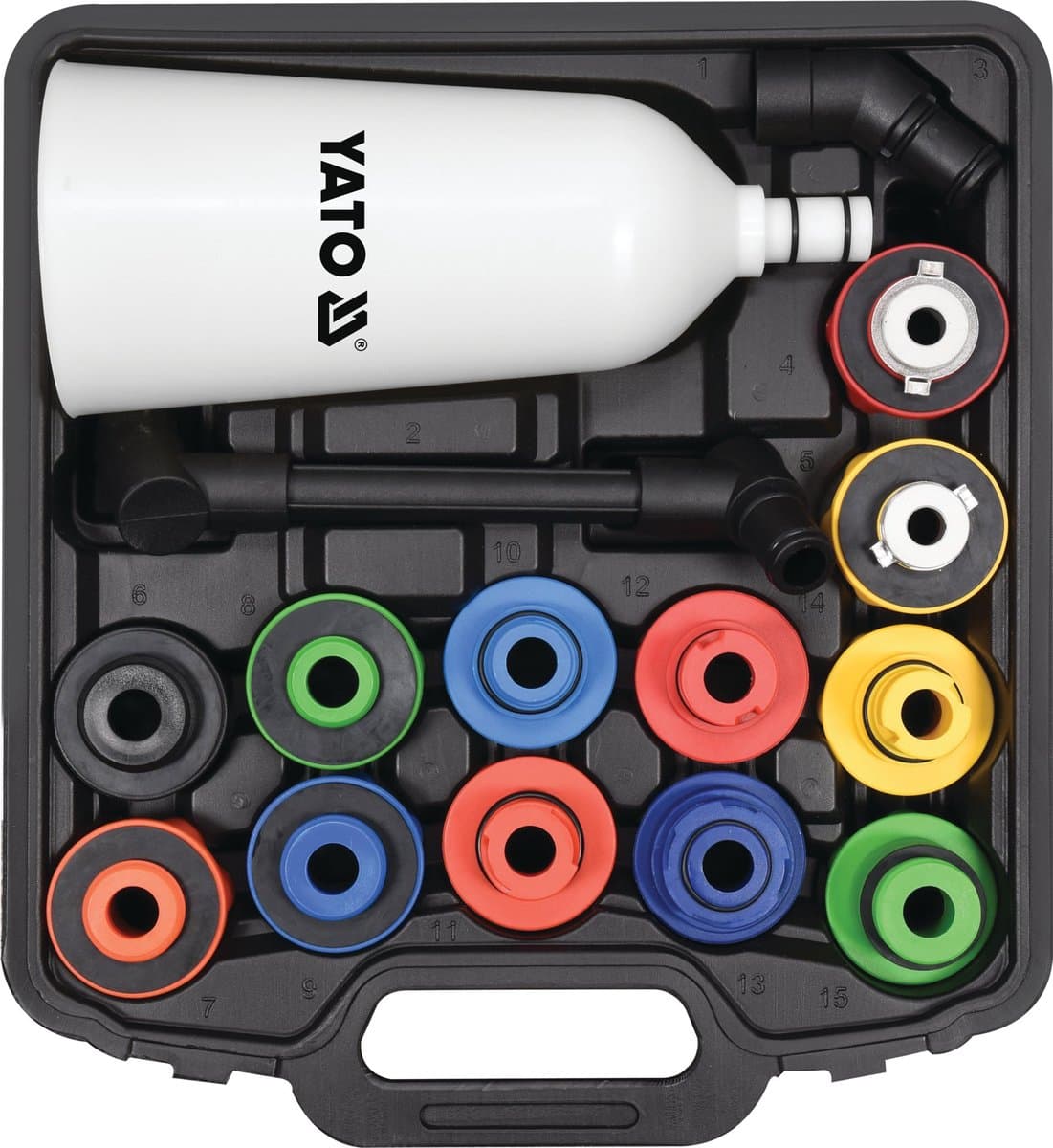 Professionele Motorolietrechter Set met Adapters – 2 Liter Olie Trechter met 180° Verstelbare Arm – 12-Delige Adapterset voor Audi, VW, BMW, Mercedes, Toyota e.a. – Schoon Olie Bijvullen Zonder Knopen