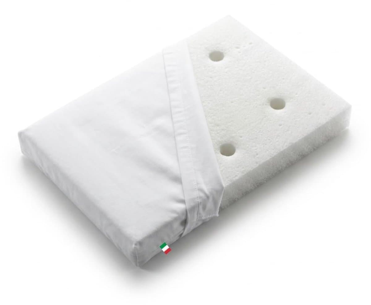 Dailygoods- Baby Kussen Geheugenschuim 24x34 cm - Ademend - Afneembare Katoenen Overtrek - Veilig voor Pasgeborenen - Comfortabel - Gemaakt in Italië - Geheugenkussen