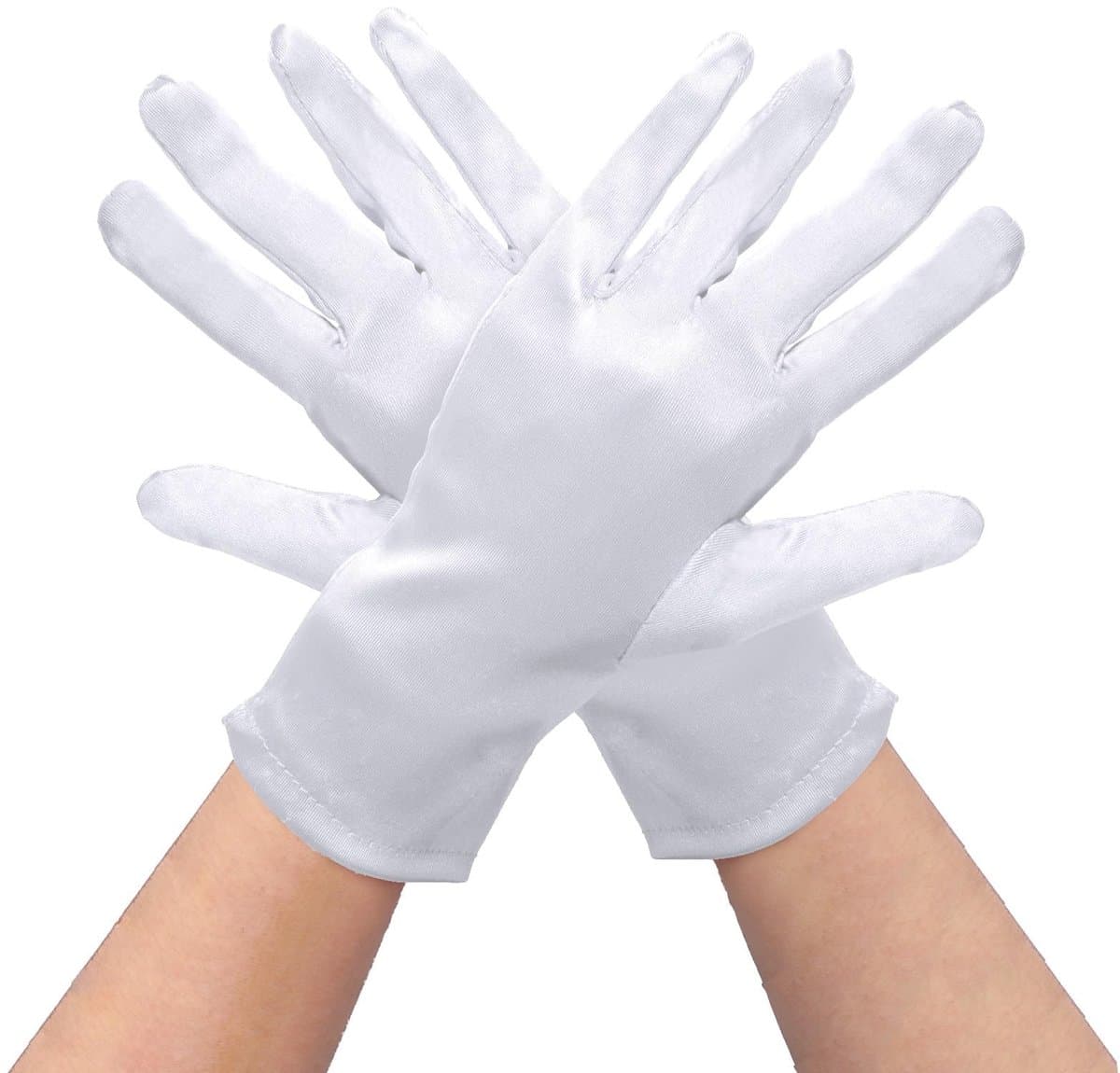 Dailygoods- Handschoenen Dames Korte Satijnen - Bruiloft - Halloween - Kostuum - Feest - Elegant Design - 28 cm - Dameshandschoenen