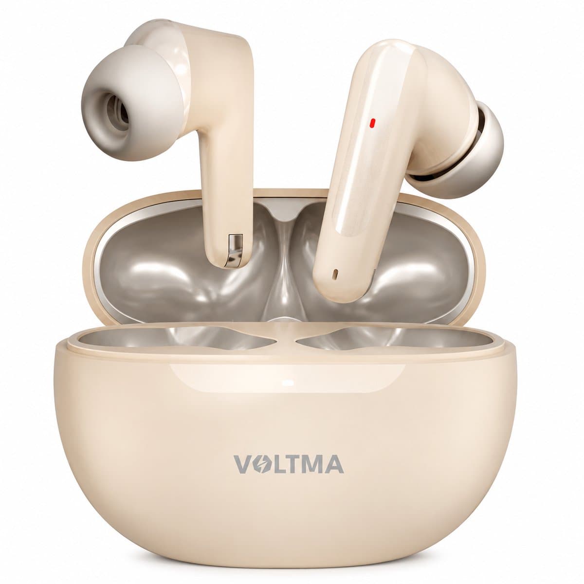 Voltma EchoBuds - Draadloze Bluetooth 5.4 Oordopjes met Ultra - High Definition Geluid - 40-Uur Batterijduur - One-Step Pairing - Ingebouwde Microfoon - Bluetooth Oortjes - Skin kleur