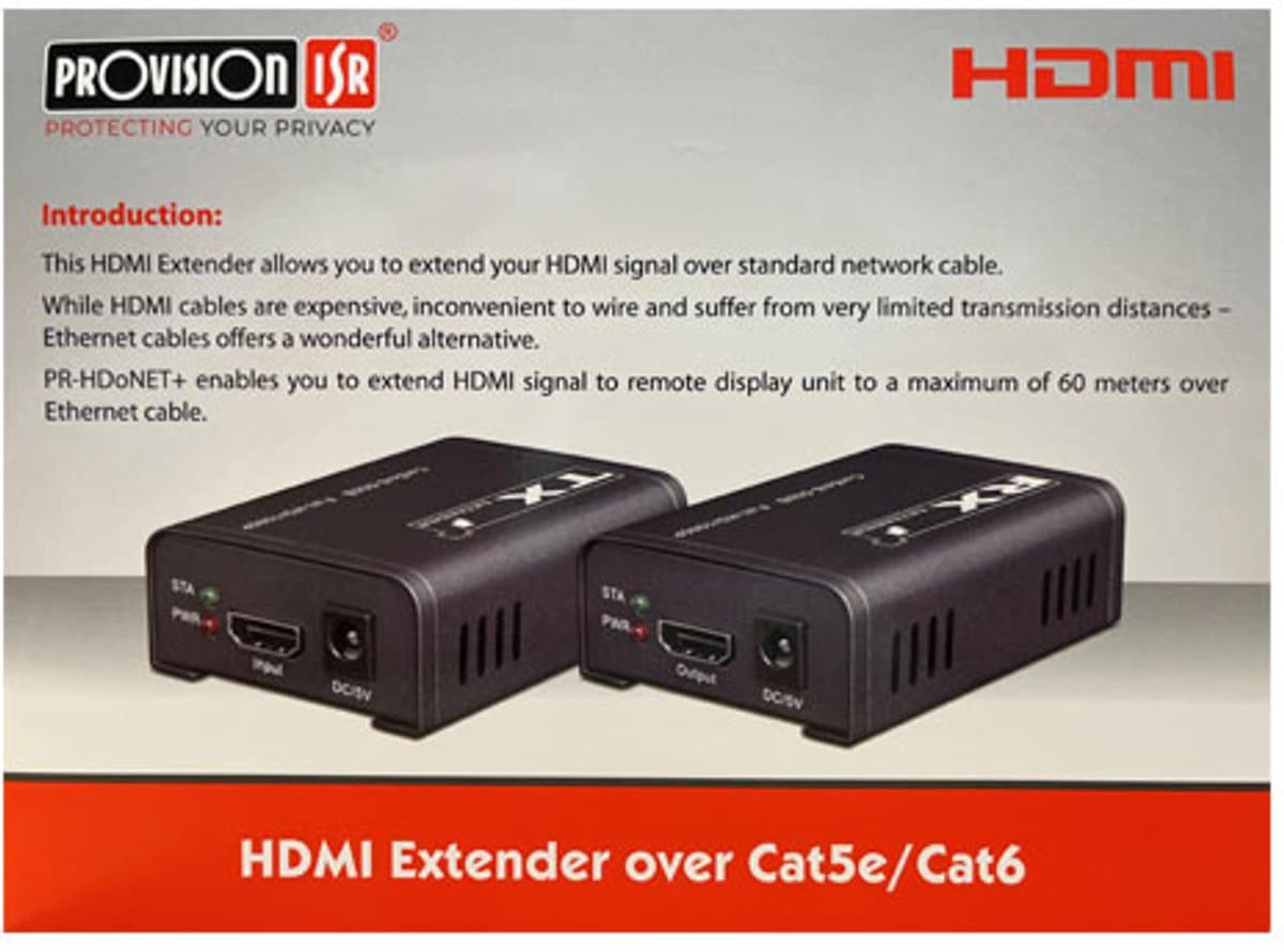 Provision-ISR HDMI Extender CAT5e/CAT6 tot 60 meter zonder USB