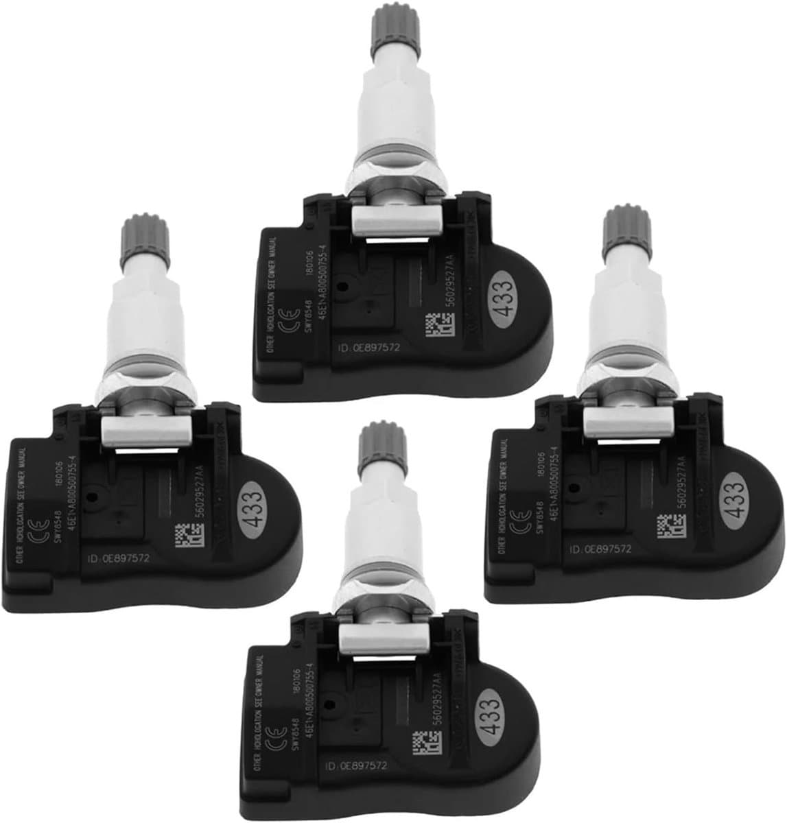 Bandenspanning Sensoren - TPMS Sensoren - Veilig Rijden - Real-time Monitoring - 4 Stuks - Zwart