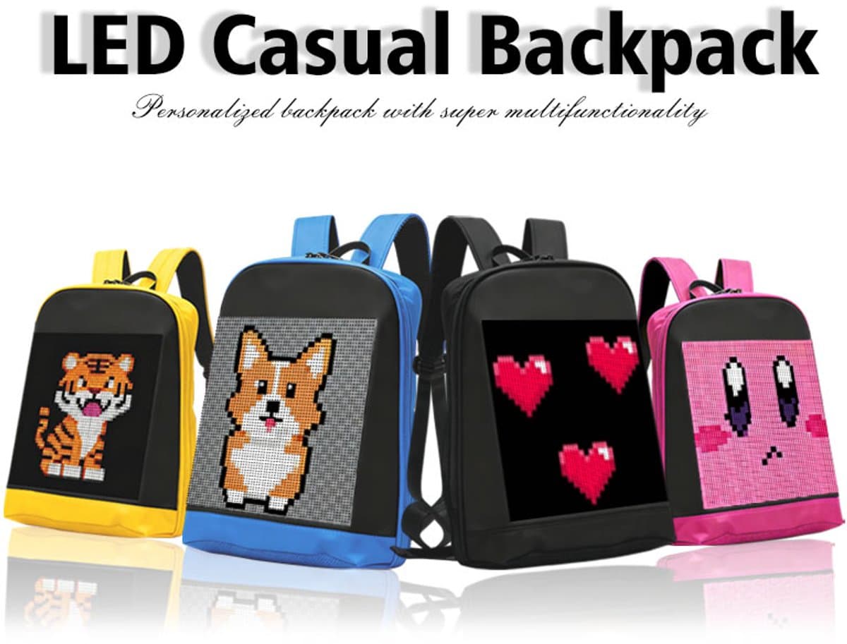 GYW LED Backpack L301 - Rugzak - Blauw - Animaties, Teksten, Foto's & GIF's - Bluetooth Verbinding - Personaliseerbaar Display