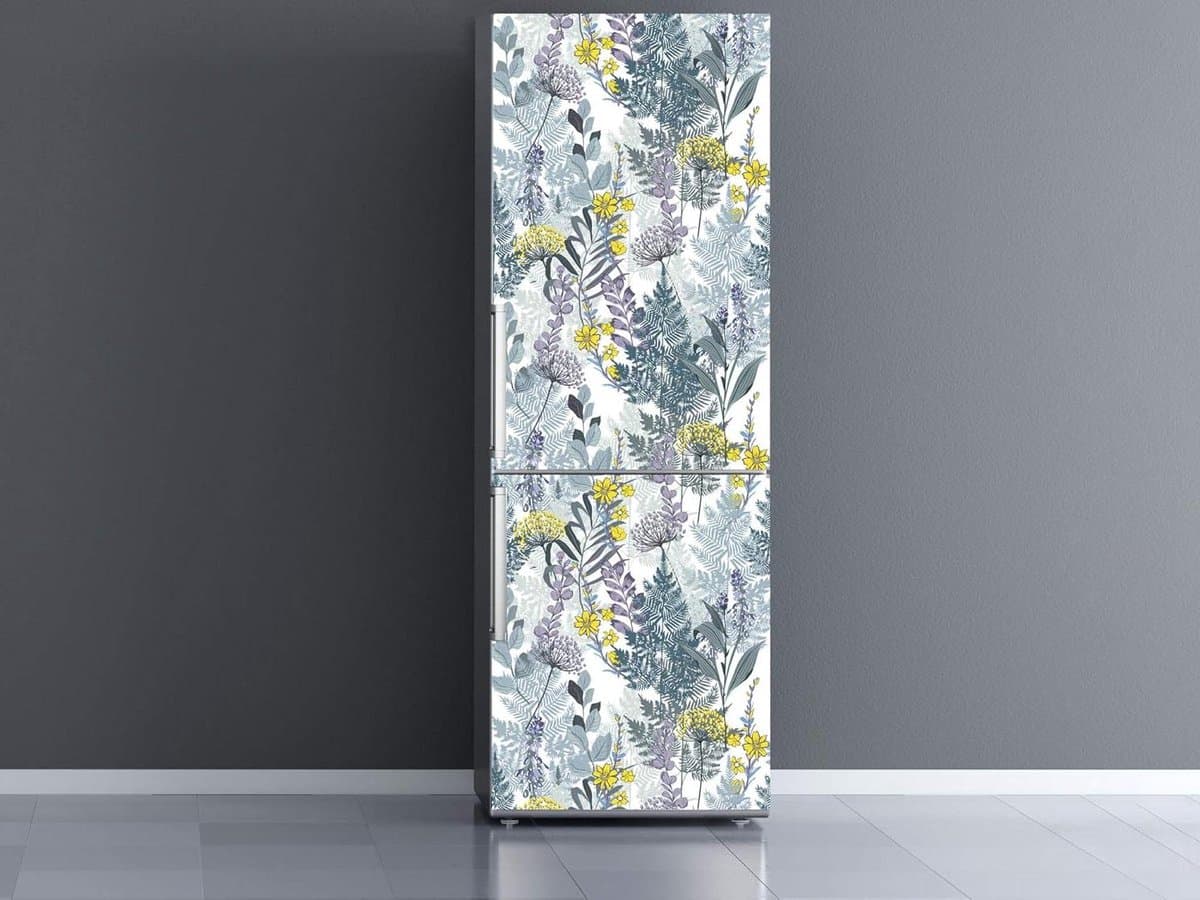 Koelkast Decoratie - Keuken Vinyl - Keuken Opfrissen - Exclusieve Designs - 70x185cm - Bloemen