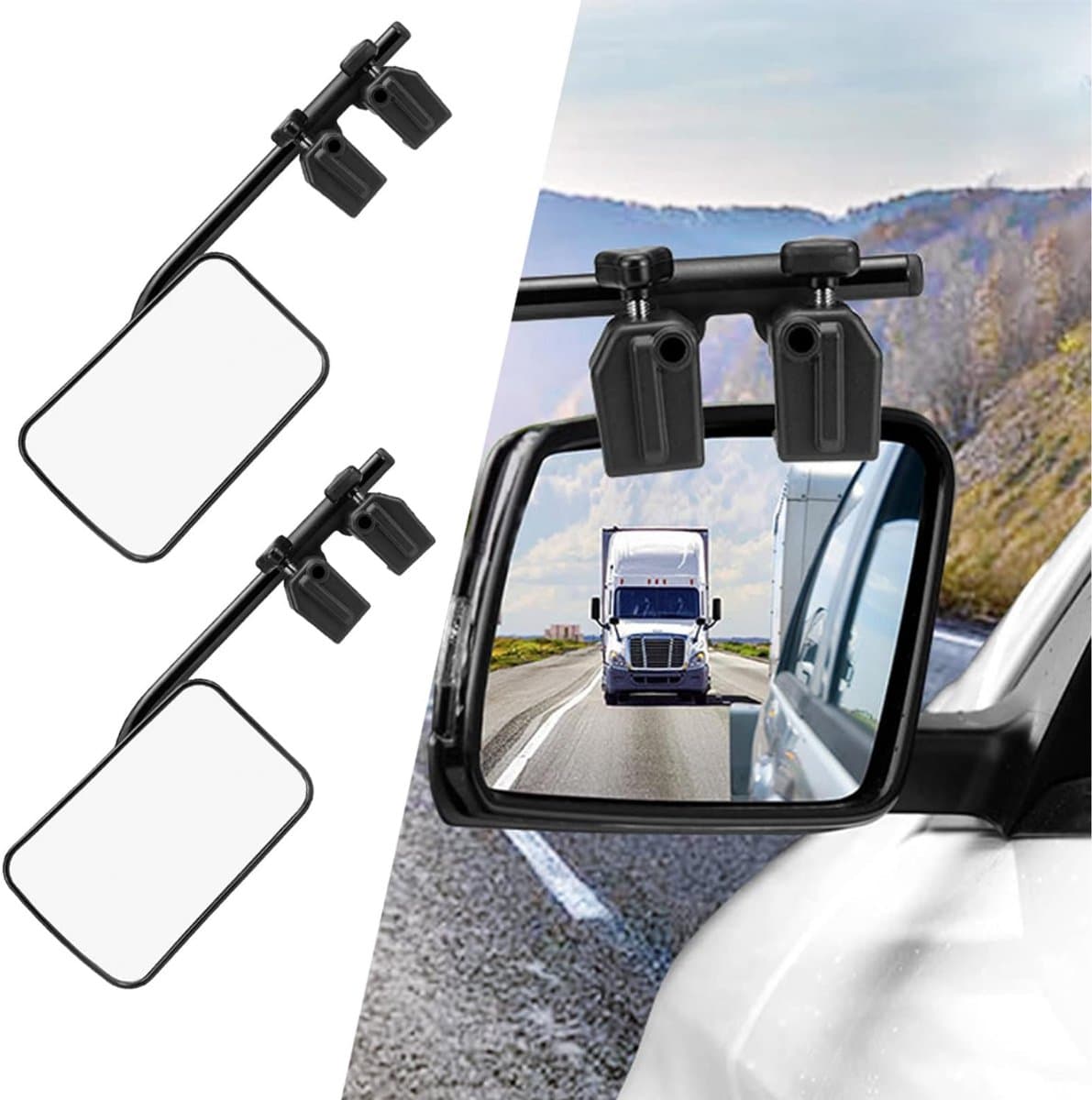 ZRNS® Caravanspiegels - Set van 2 - Spiegels Caravan - Aanha ngerspiegel - Universeel