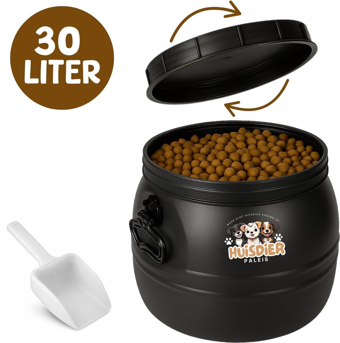 OpbergBox 21 liter - Inklapbaar - Venster - Maatbeker - Opslag Container - Beige - Opbergen - Keuken - Voedselcontainer