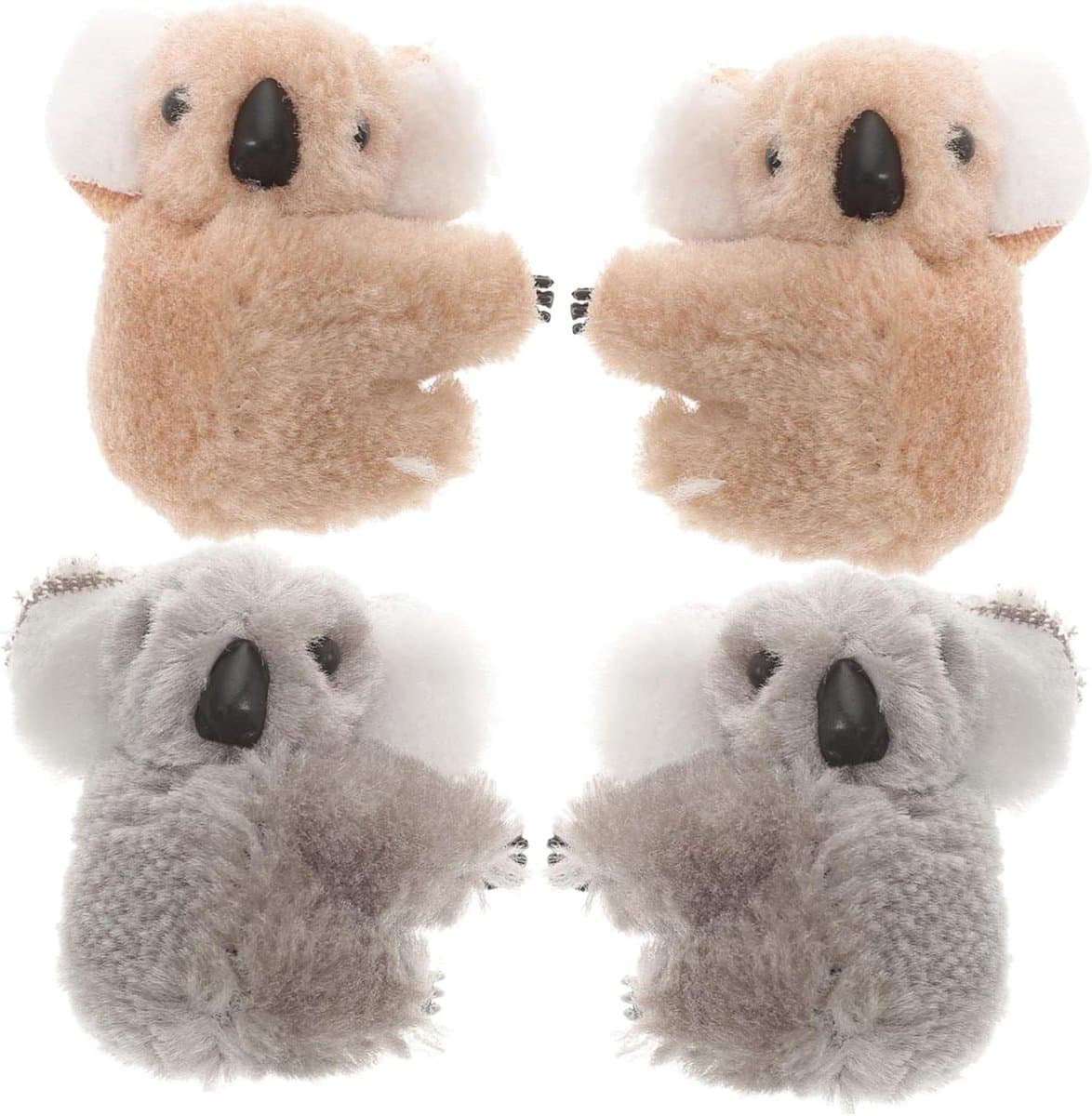 Haarspeldjes Koala - Kinder Haarclips - Dagelijkse Outfit - Schattig Dieren Design - 4 stuks - Assorti