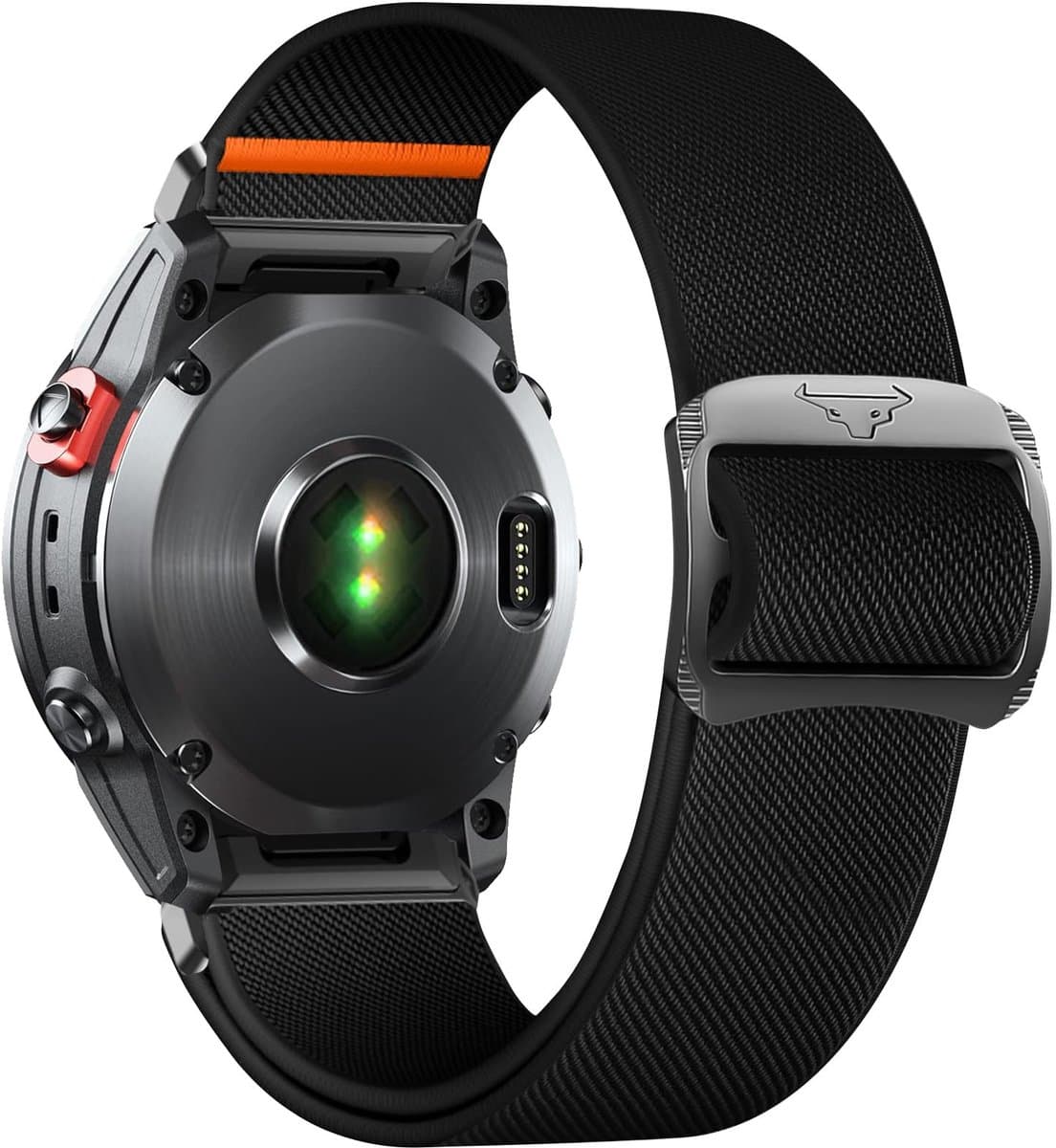 SolidKeus - 26mm QuickFit Elastische Nylon Band voor Smartwatches in Zwart
