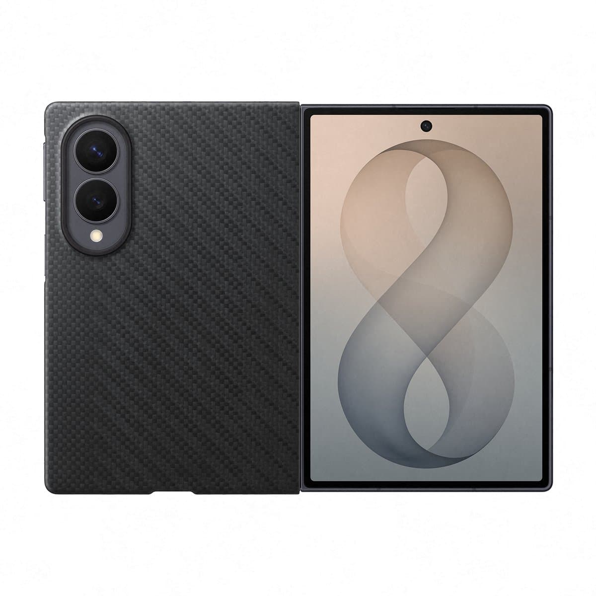 Samsung Galaxy Z Fold8 Hoesje - Carbon Magnet - Zwart