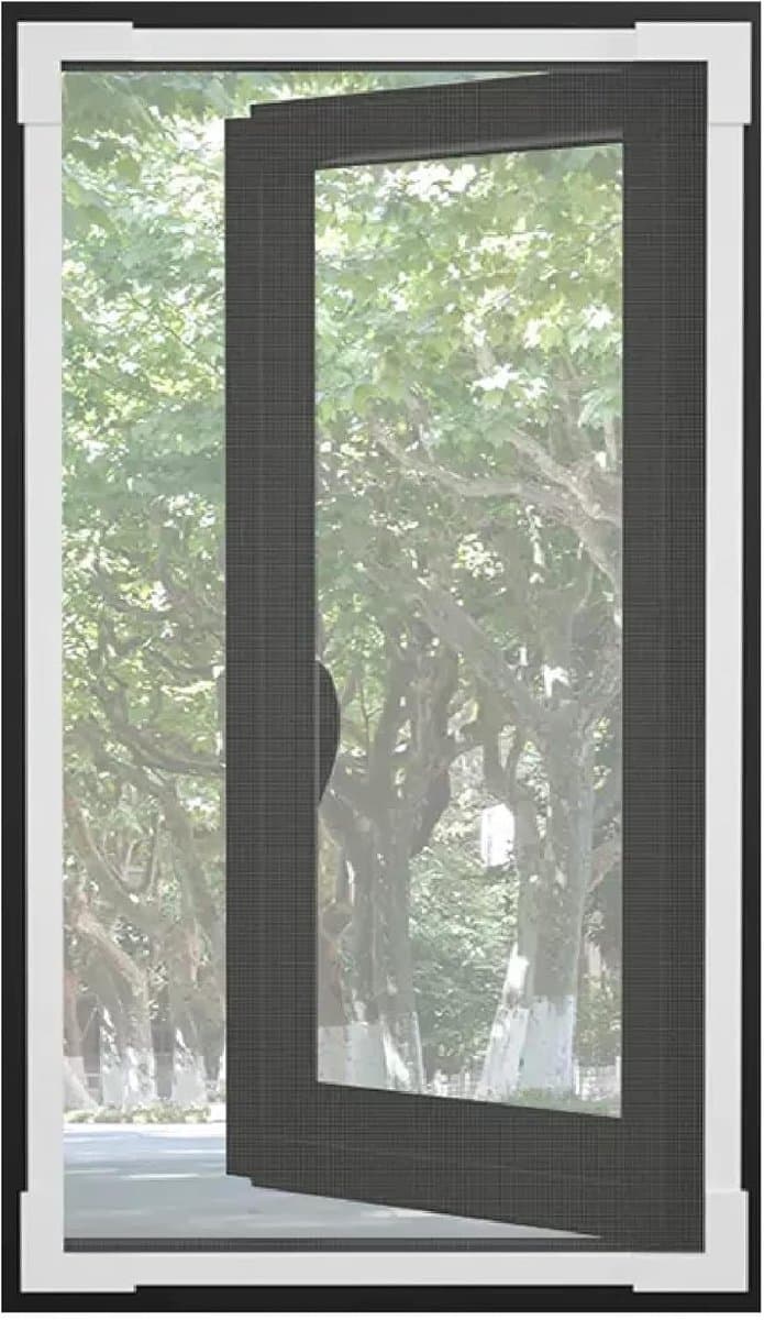 Magnetisch Raamscherm - Glasvezel Hor - Insecten Buiten Houden - Verstelbaar Maatwerk - 90x130cm - Wit