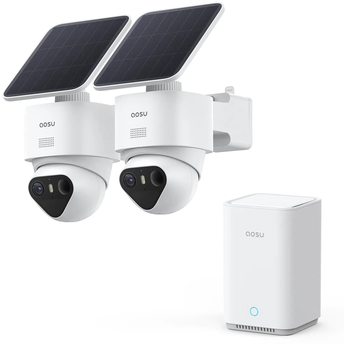 AOSU SolarCam T2 Ultra System - 2x Beveiligingscamera - Zonne-Energie - 355° Dekking - Nachtzicht