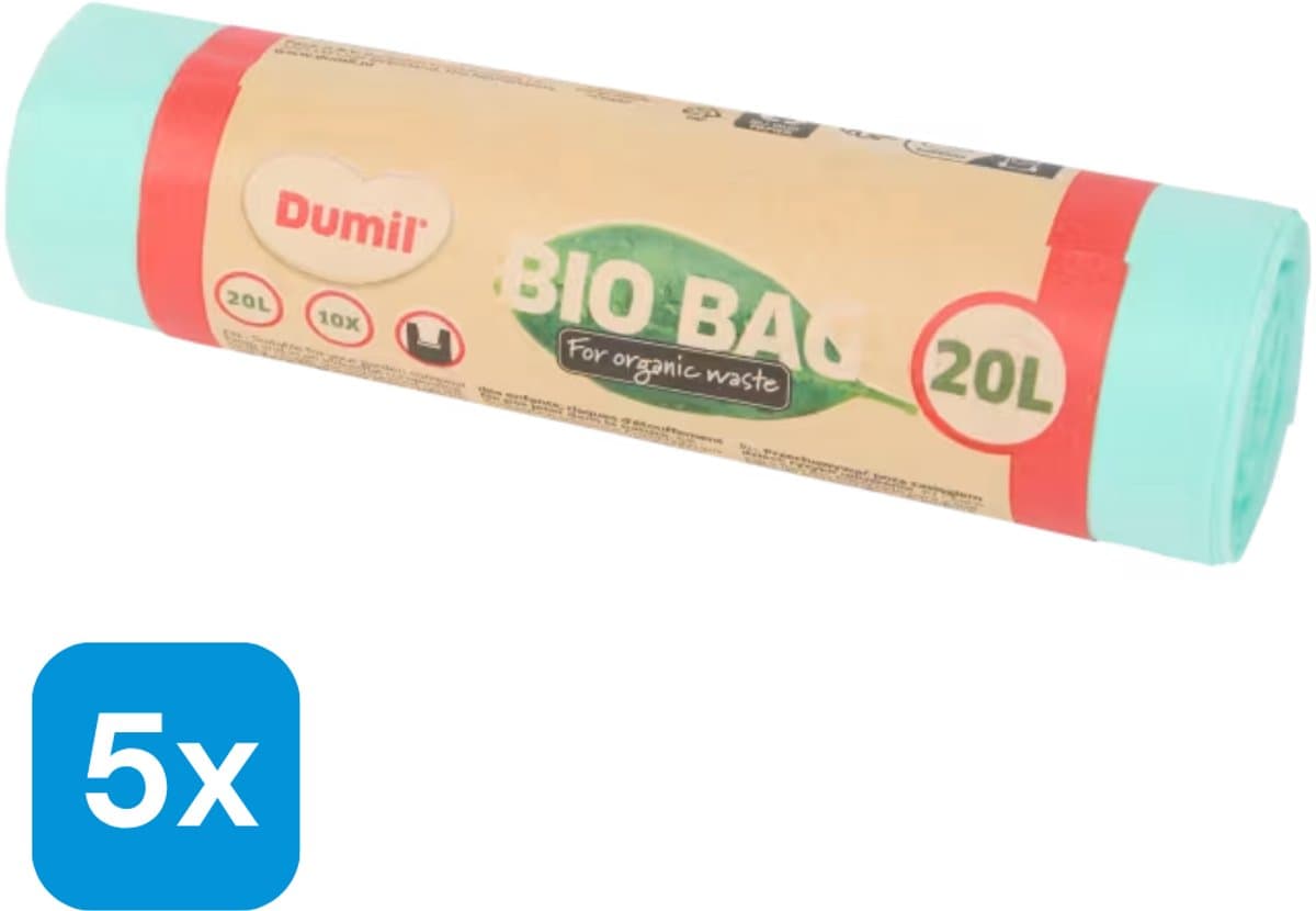 Dumil bio-afvalzakken 20 liter - 5 rollen van 10 zakken