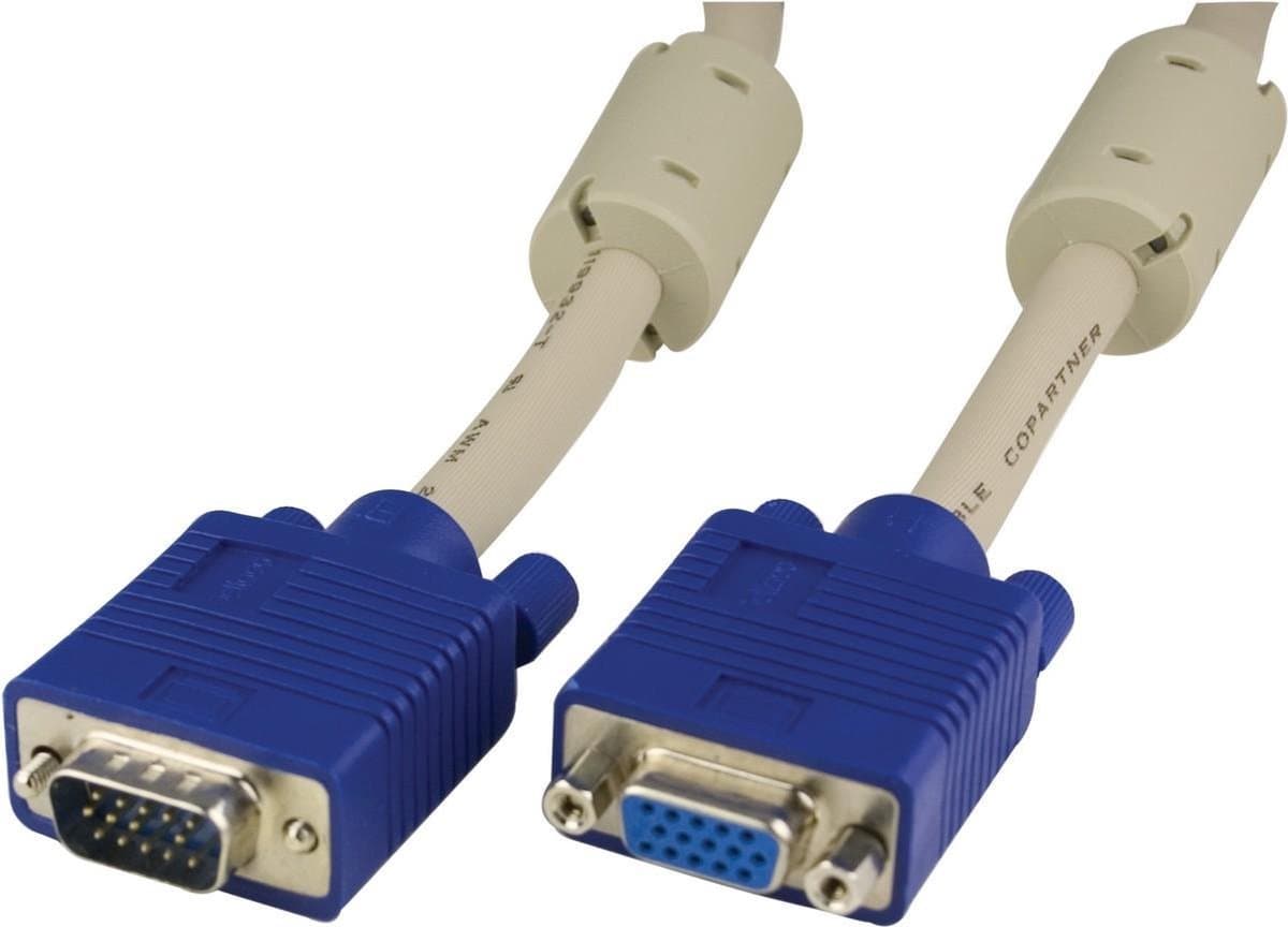 DELTACO RGB-6E, VGA (D-Sub) male naar VGA (D-Sub) female - 20m