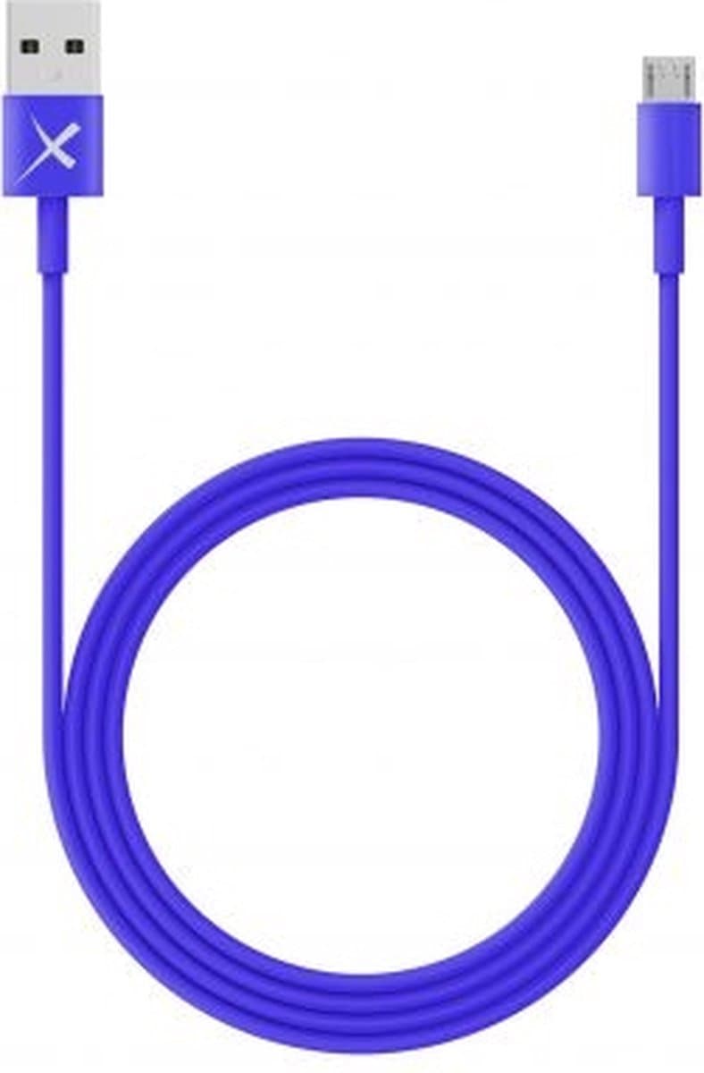 XLayer USB naar Micro-USB kabel - Oplaadkabel 3A voor Micro-USB apparaten - USB 3.0 5 Gb/s - 1 meter - blauw