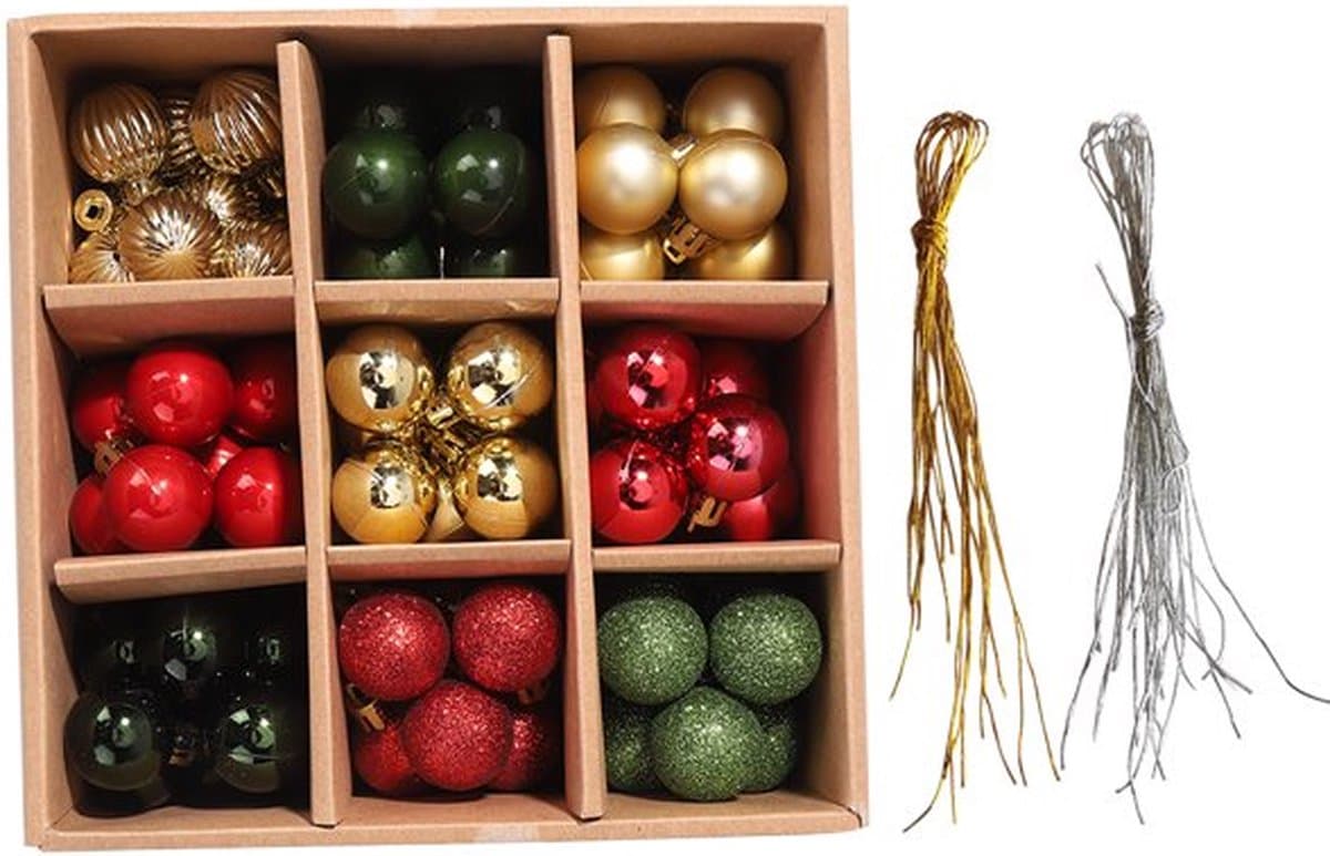 Kerstballen 54 stuks in doos