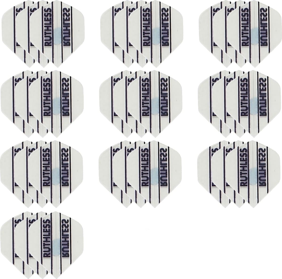 10 Sets (30 stuks) Ruthless flights Multipack - Wit - darts flights