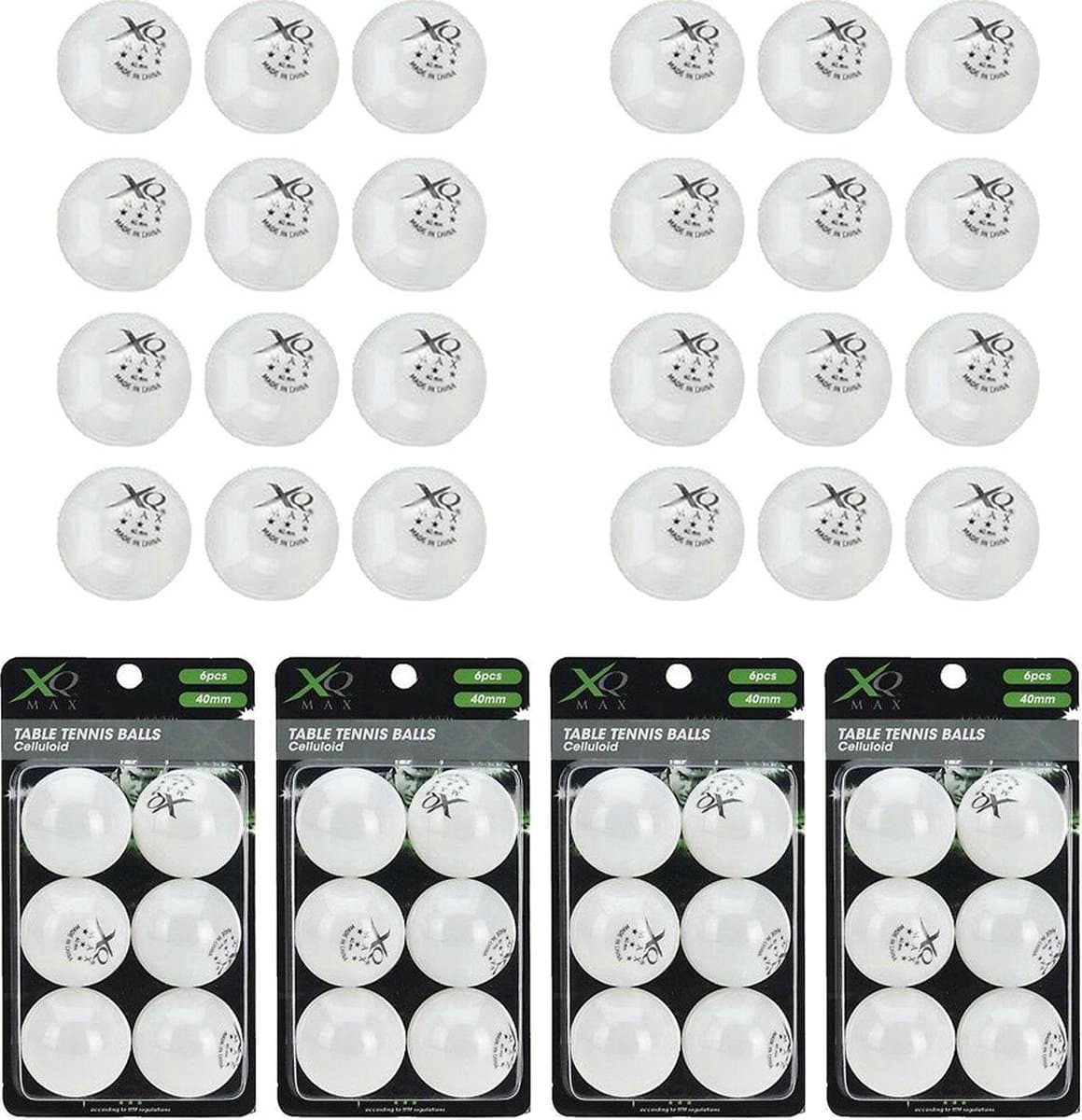 XQMax triple star – pingpongballen – 24 stuks - tafeltennis ballen – 3 sterren - Cadeau