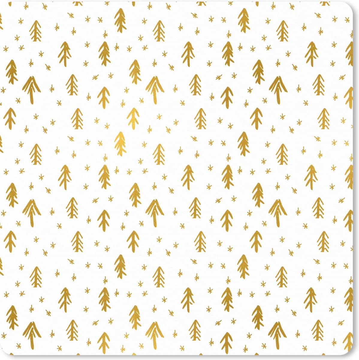 Muismat XXL 80x80 cm - Bureau onderlegger - Bureau mat Dennentak - Goud - Patronen - Bureaumat - Gaming mousepad xl - Bureaulegger groot - Computer deskmat