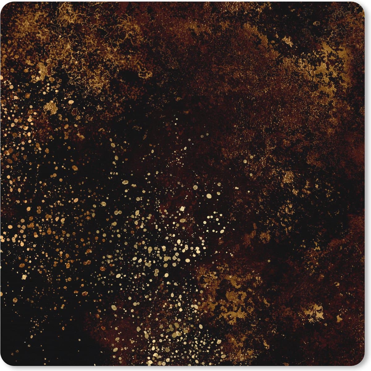 Muismat XXL 50x50 cm - Bureau onderlegger - Bureau mat Zwart - Goud - Verf - Bureaumat - Gaming mousepad xl - Bureaulegger groot - Computer deskmat