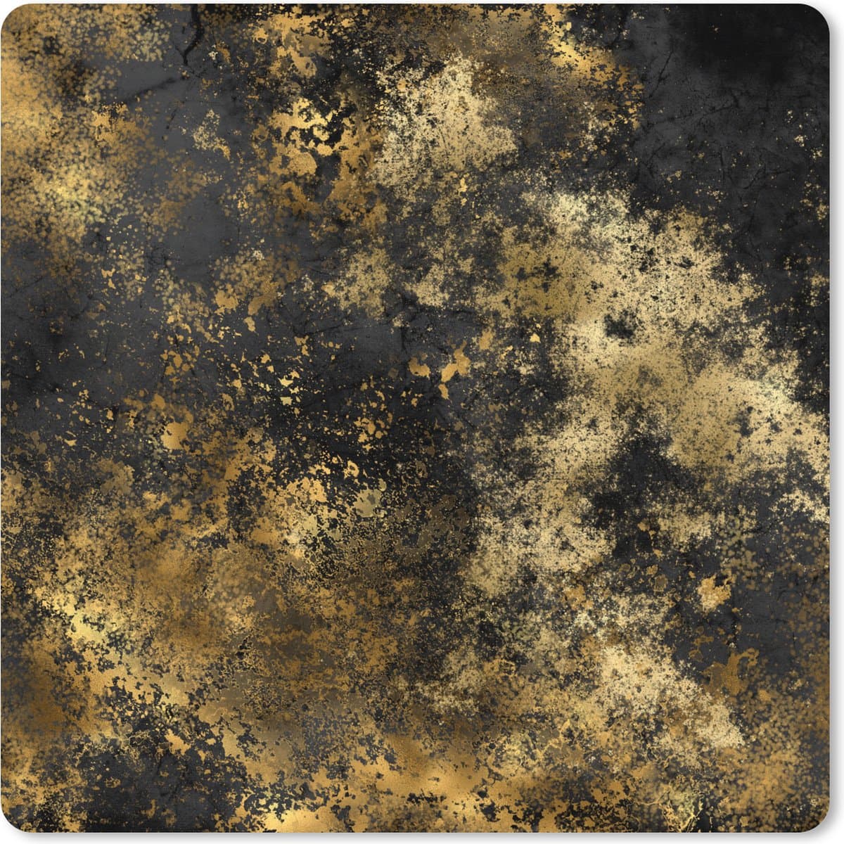 Muismat XXL 80x80 cm - Bureau onderlegger - Bureau mat Goud - Zwart - Abstract - Luxe - Bureaumat - Gaming mousepad xl - Bureaulegger groot - Computer deskmat