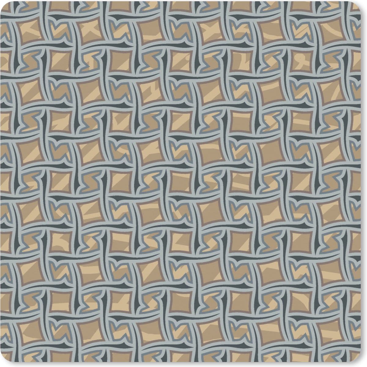 Muismat XXL 80x80 cm - Bureau onderlegger - Bureau mat Bruin - Patronen - Geometrie - Bureaumat - Gaming mousepad xl - Bureaulegger groot - Computer deskmat